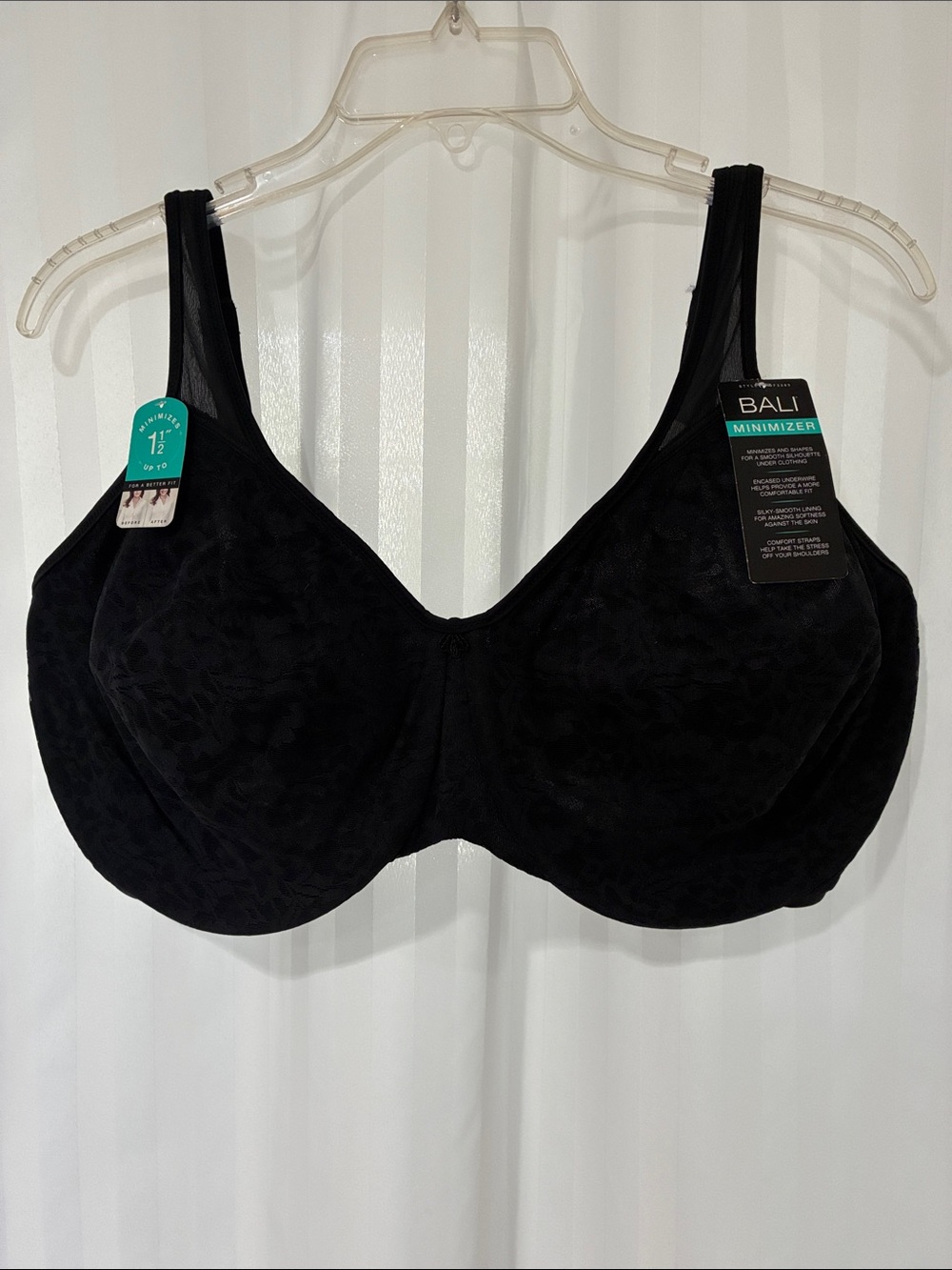 Bali Black Minimizer Full-Coverage Underwire Bra